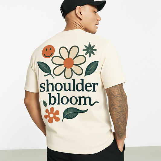 Shoulderbloom Signature Logo Tee – Organic Cotton in Crea